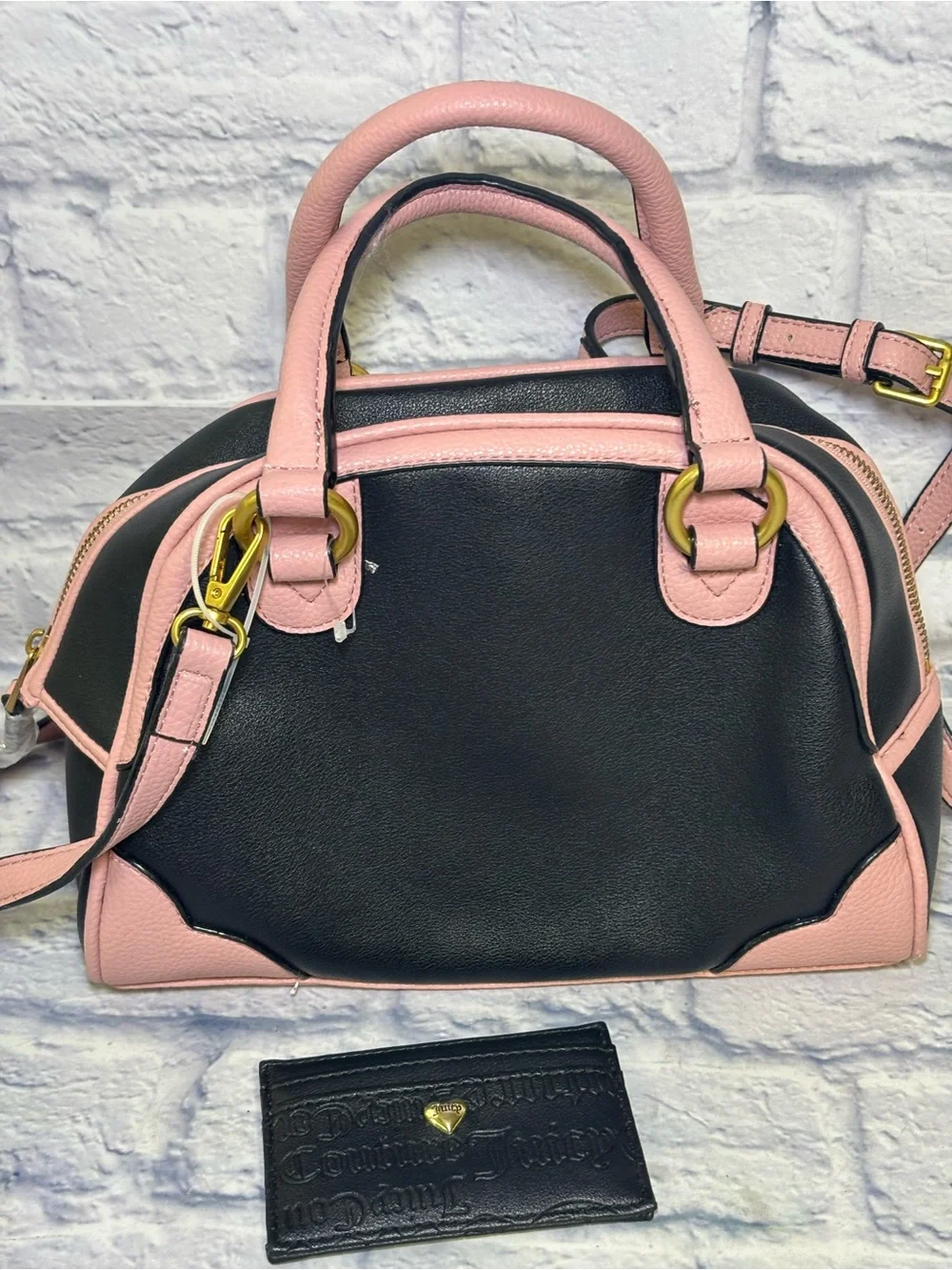 Juicy Couture  Satchel Liquorice Urban Heritage Bowler NEW Pink Black